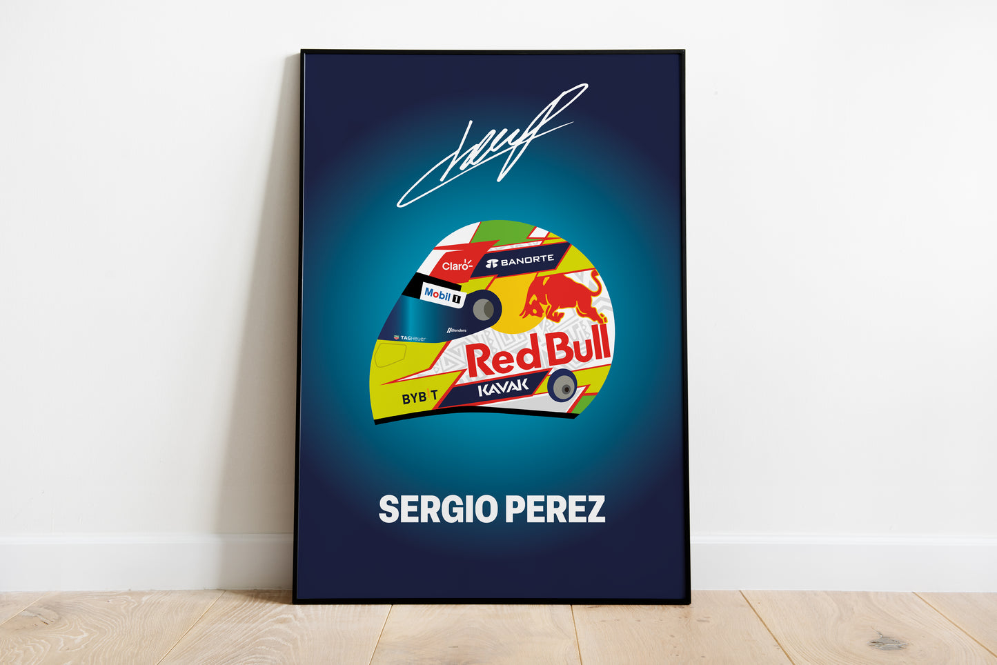 Sergio Perez F1 2023 Helmet Poster