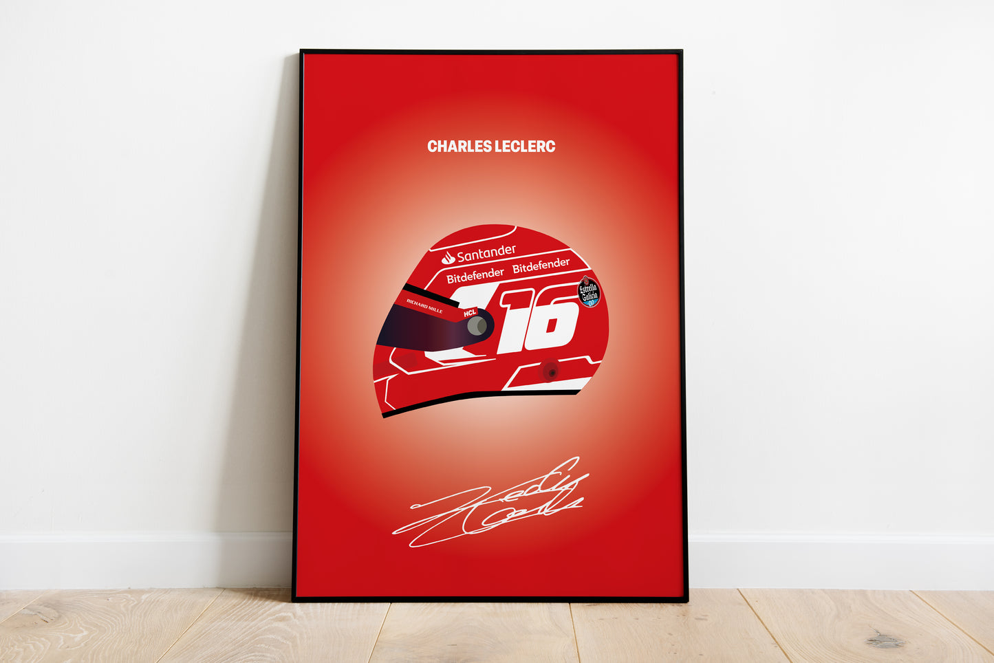 Charles Leclerc F1 2023 Helmet Poster
