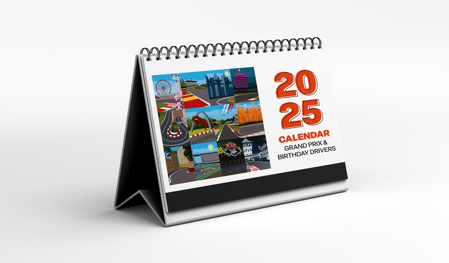 Illustrated Formula 1 Desk Calendar Season 2025