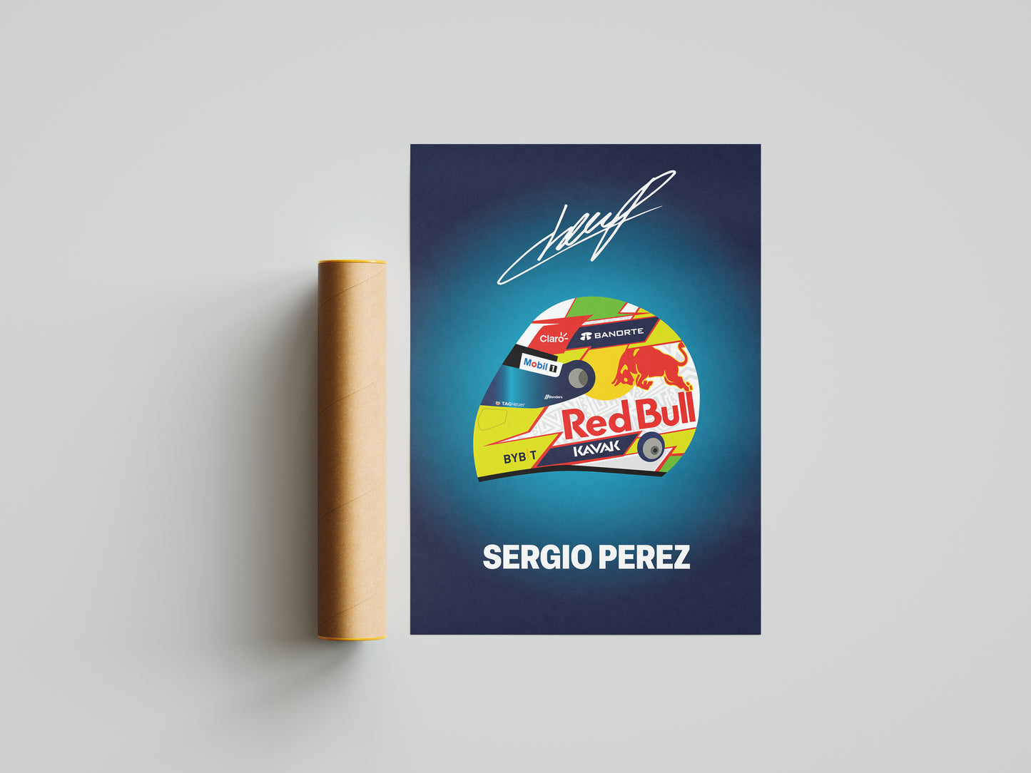 Sergio Perez F1 2023 Helmet Poster