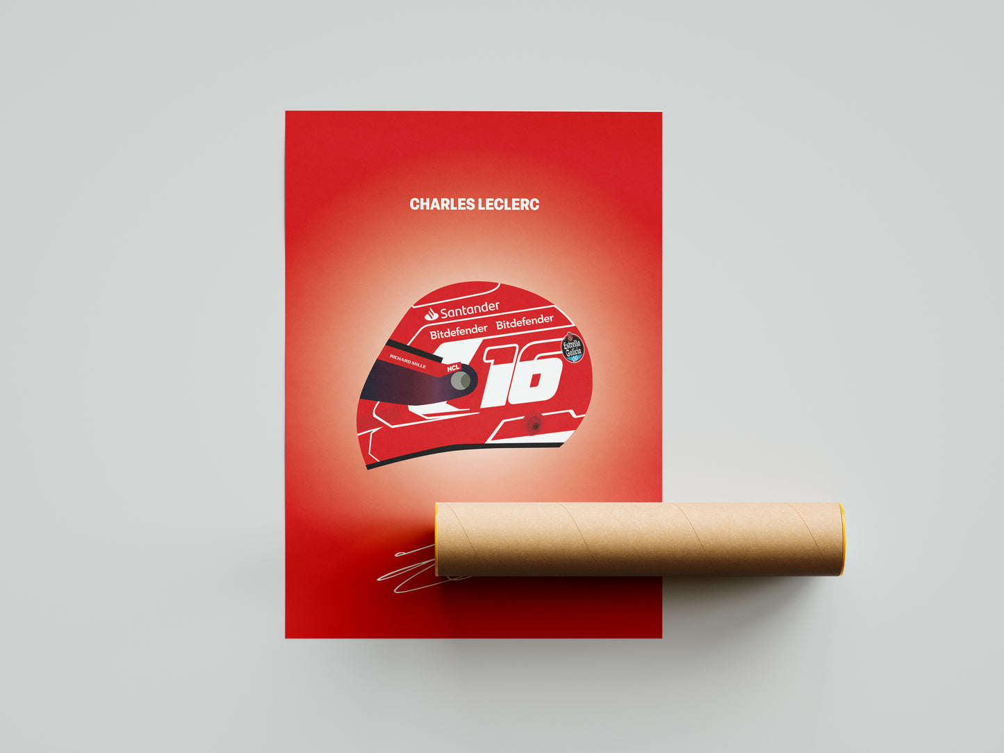 Charles Leclerc F1 2023 Helmet Poster