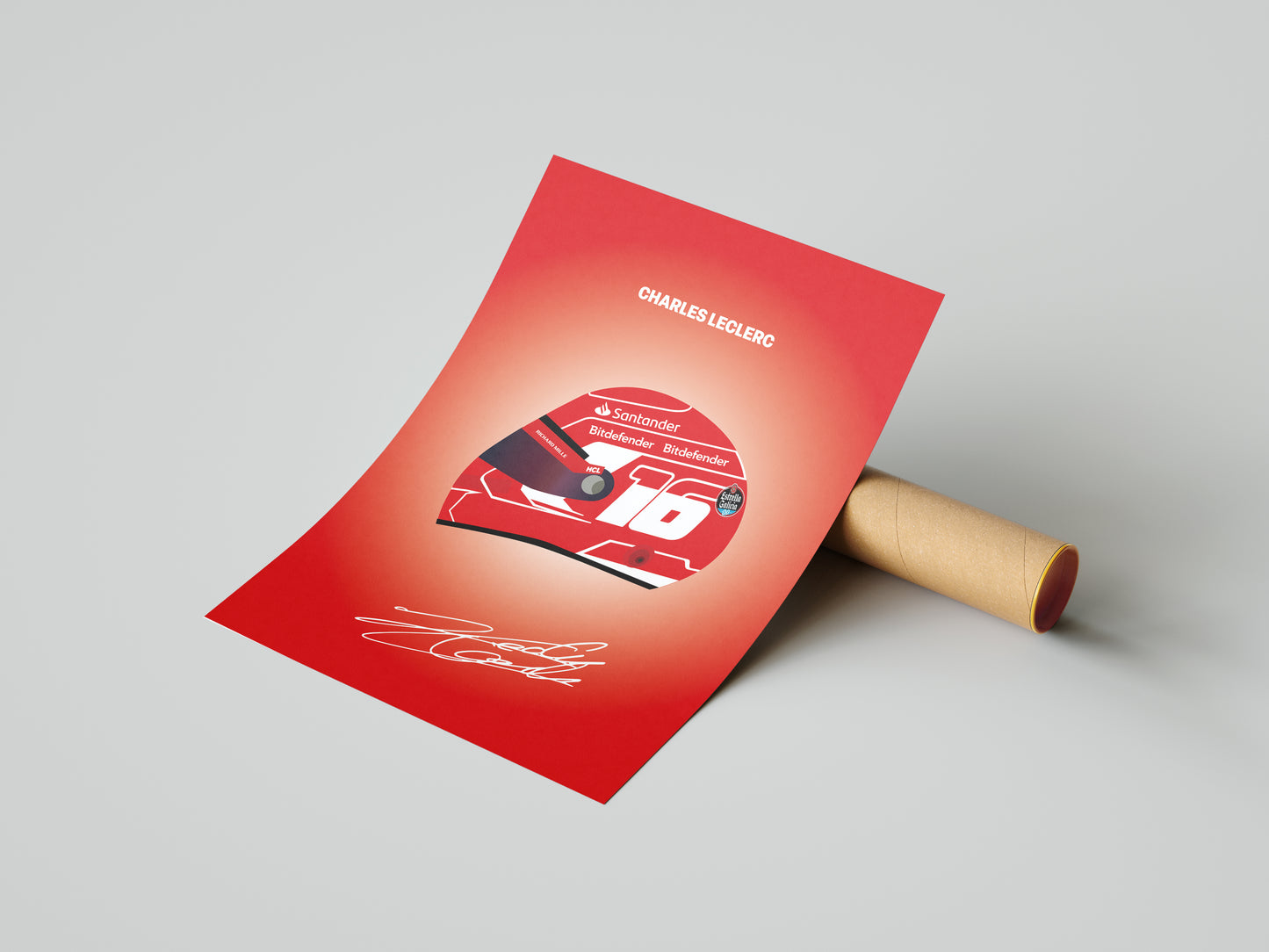 Charles Leclerc F1 2023 Helmet Poster