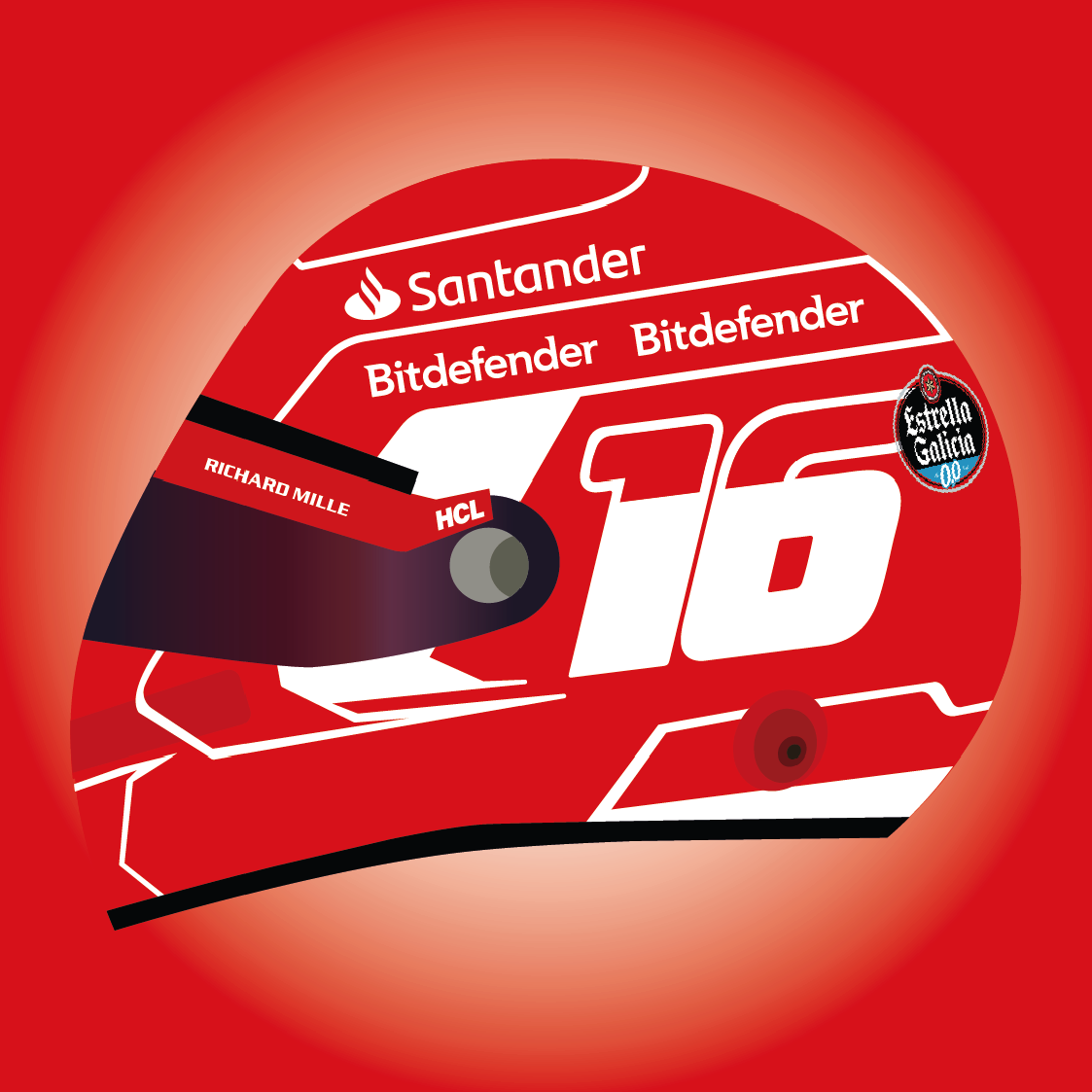 Charles Leclerc F1 2023 Helmet Sticker
