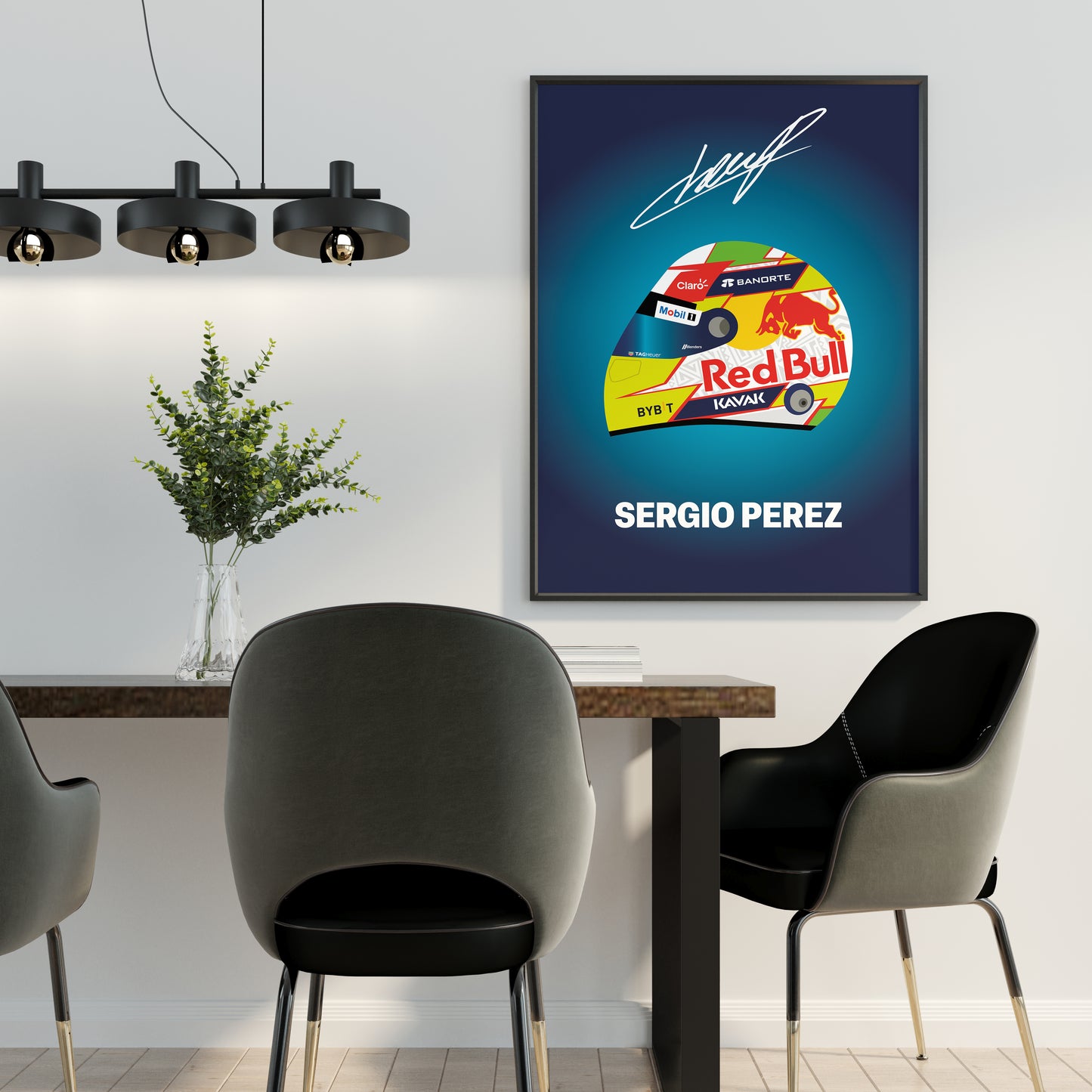 Sergio Perez F1 2023 Helmet Poster