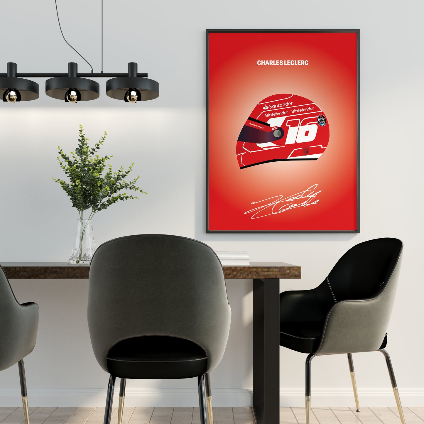 Charles Leclerc F1 2023 Helmet Poster