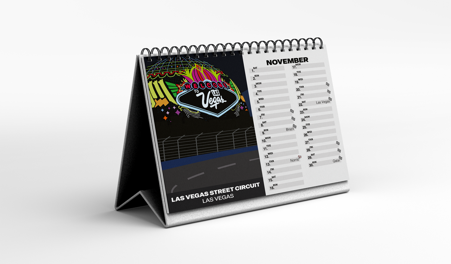 Illustrated Formula 1 Desk Calendar Season 2025