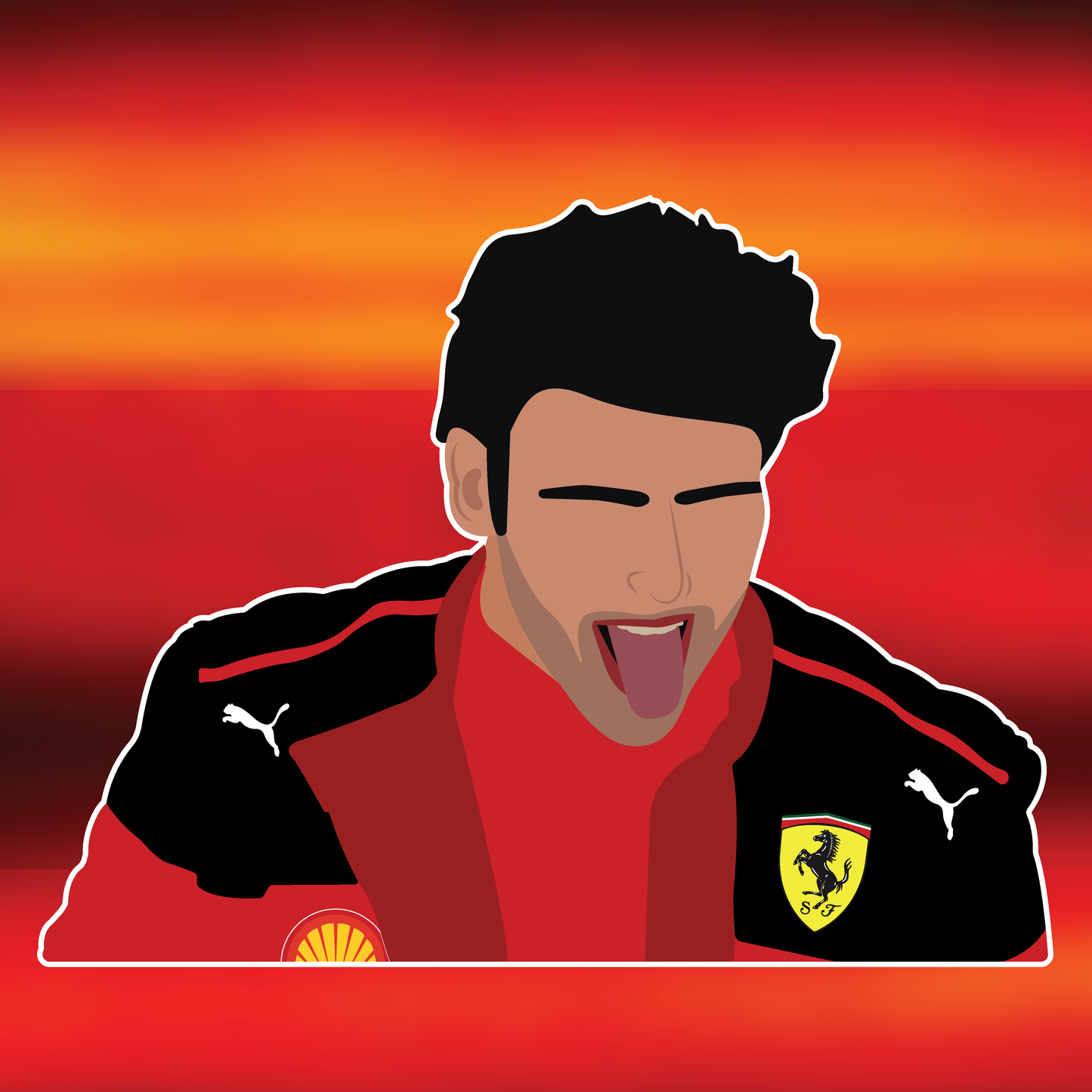 Carlos Sainz Singapore win Illustration Sticker