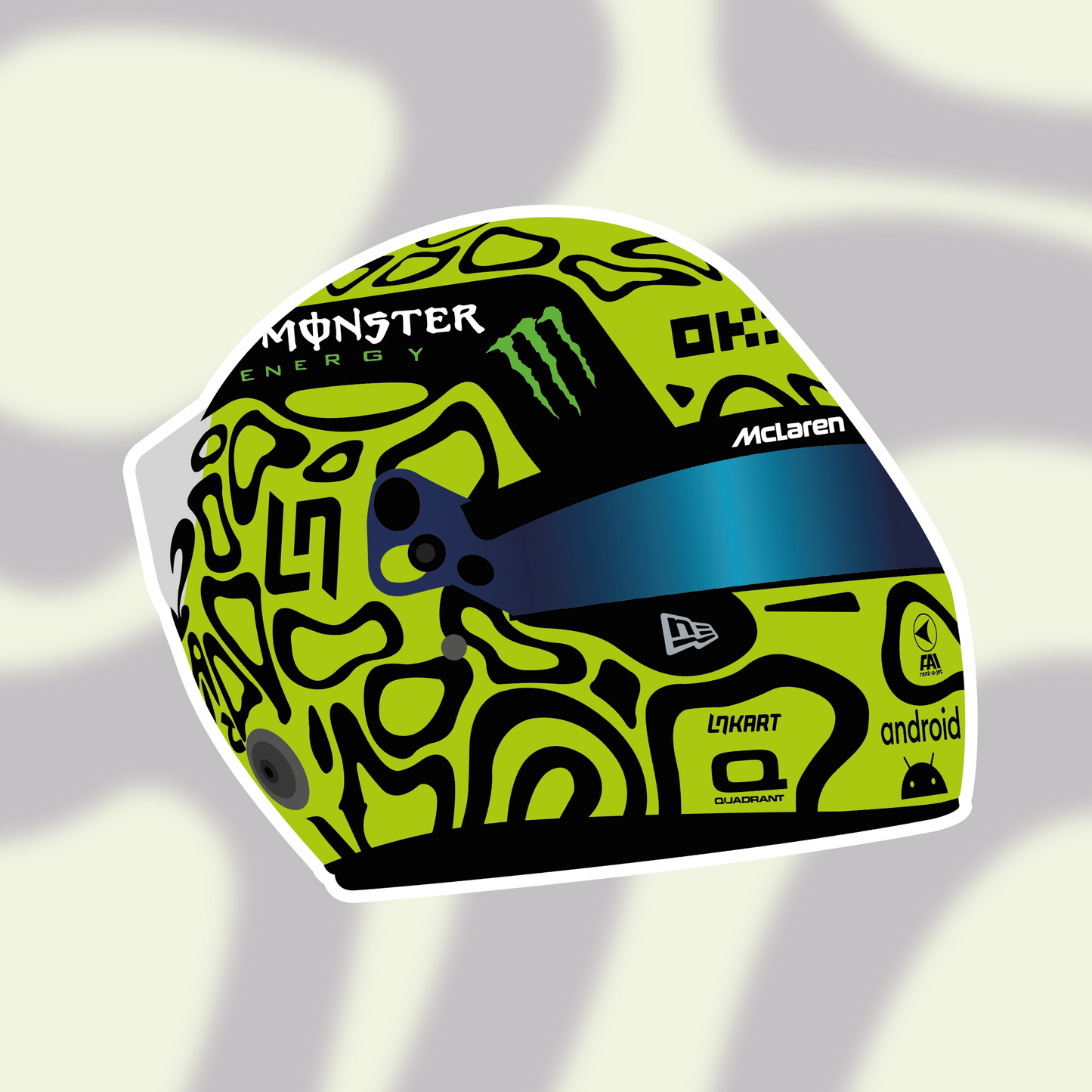 Lando Norris F1 2025 Helmet Sticker
