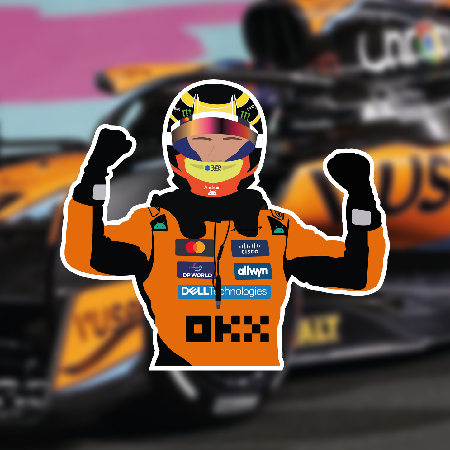 Oscar Piastri 1 Illustration Sticker