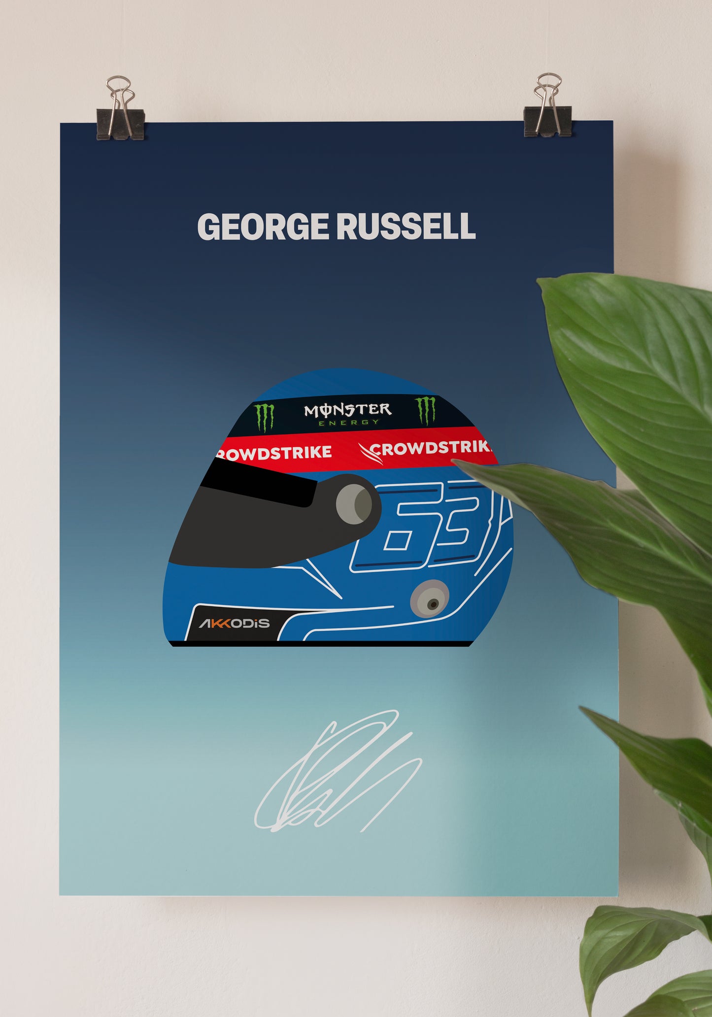 George Russell F1 2022 Helmet Poster