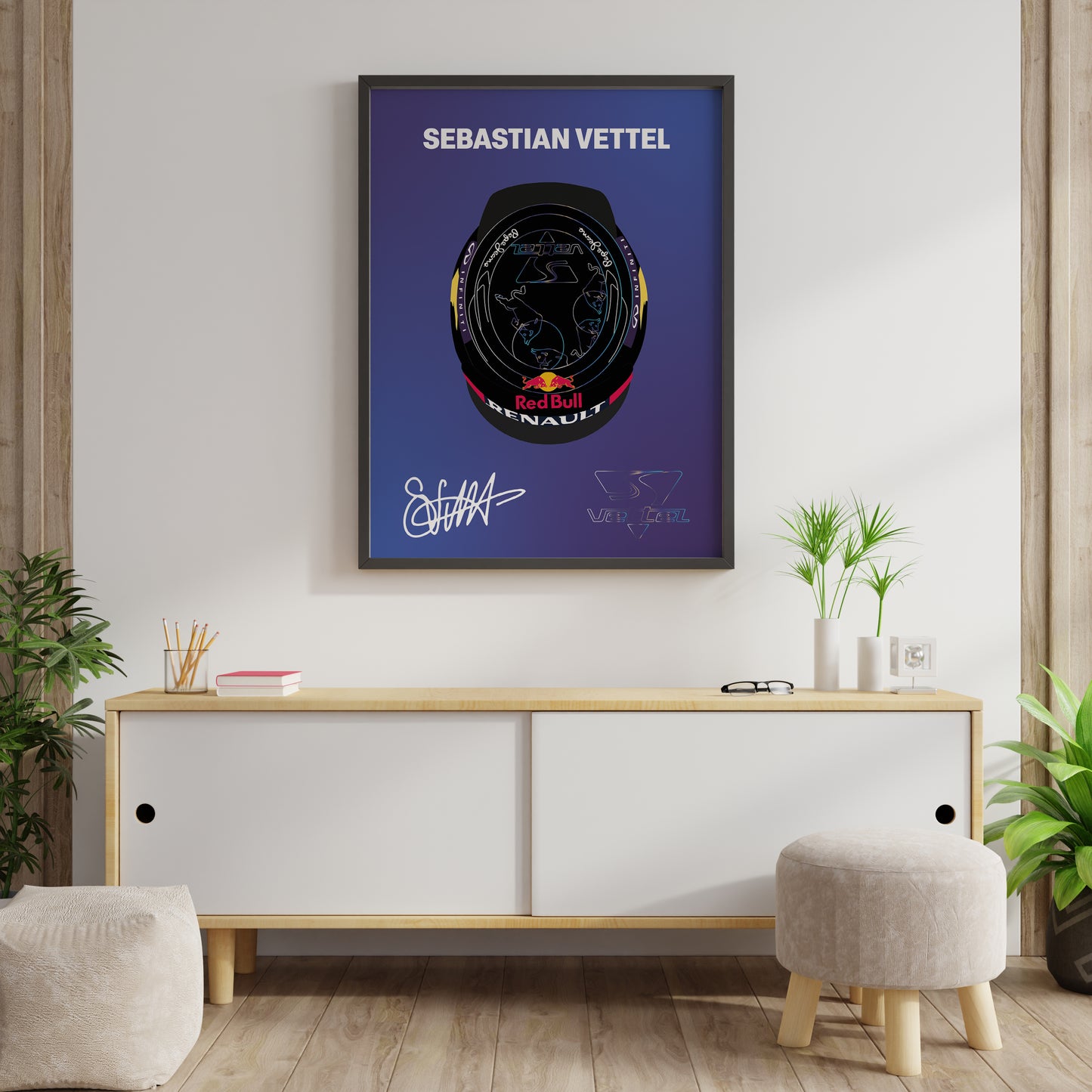 Sebastian Vettel F1 2013 Helmet Poster