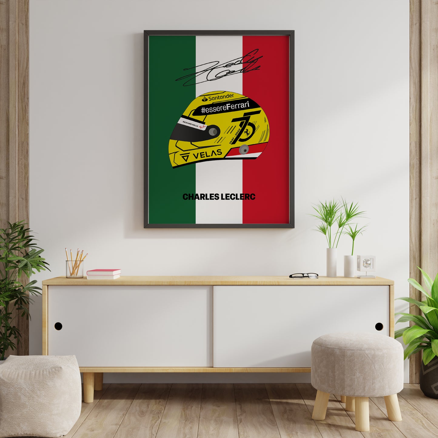 Charles Leclerc F1 2022 Monza GP Helmet Poster