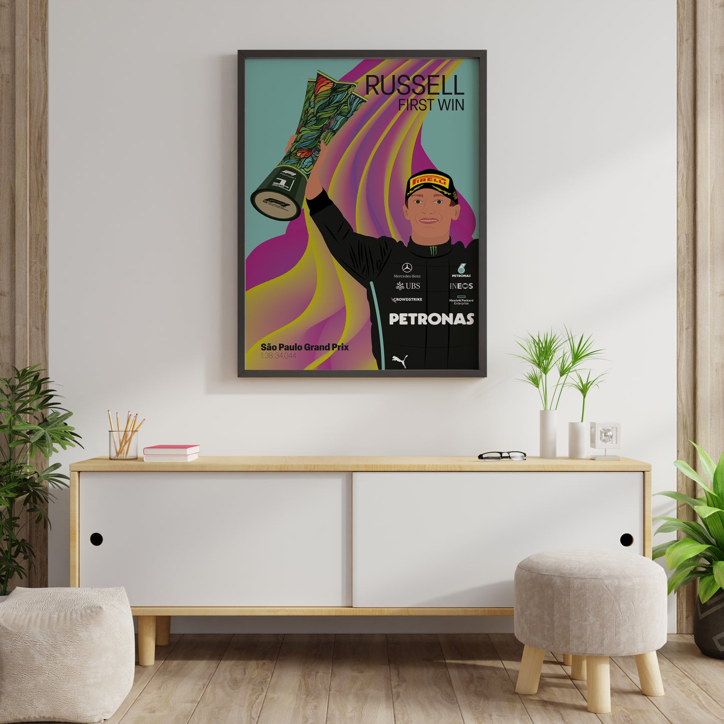 George Russell First Win Brasil 2022 Poster