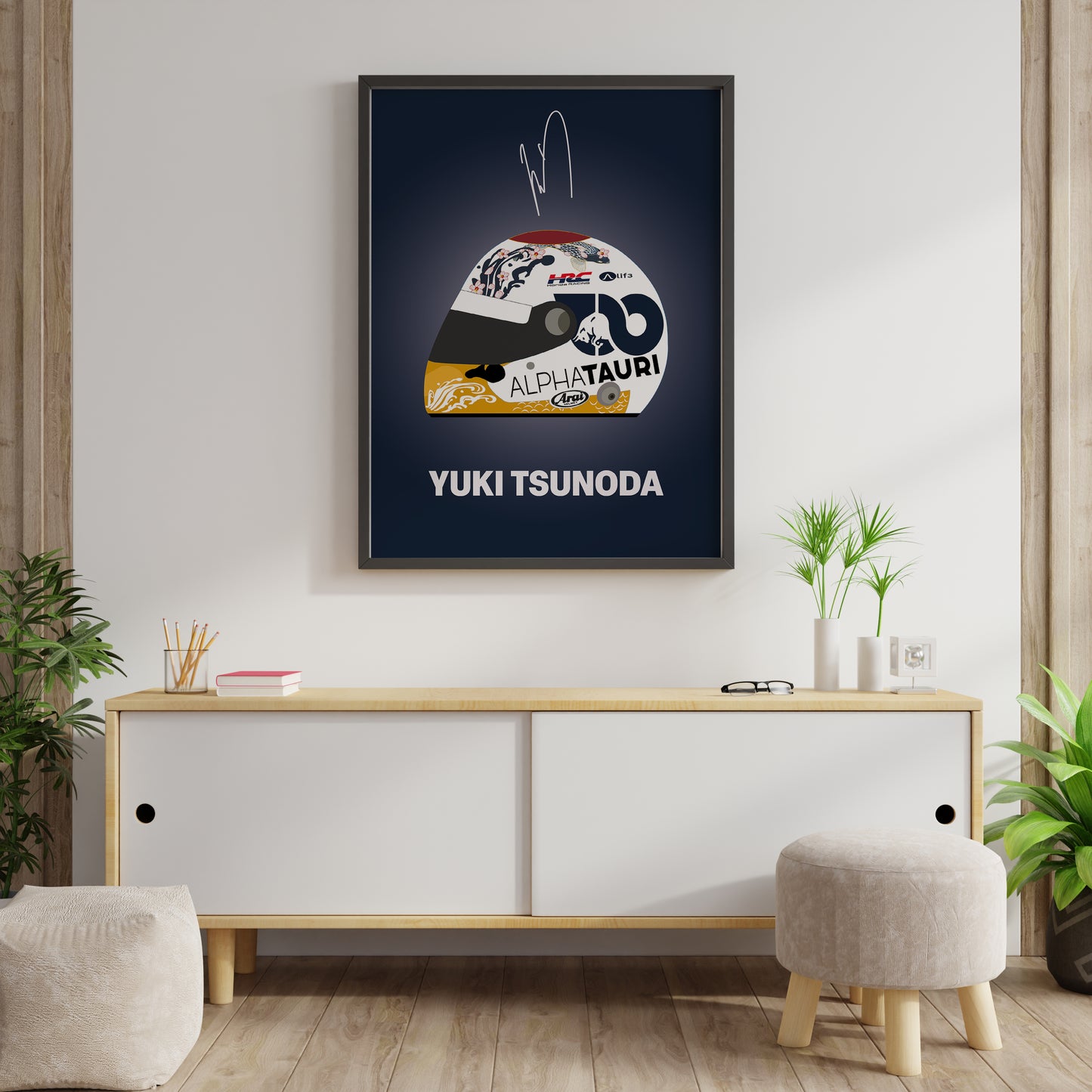 Yuki Tsunoda F1 2022 Japanese GP Helmet Poster