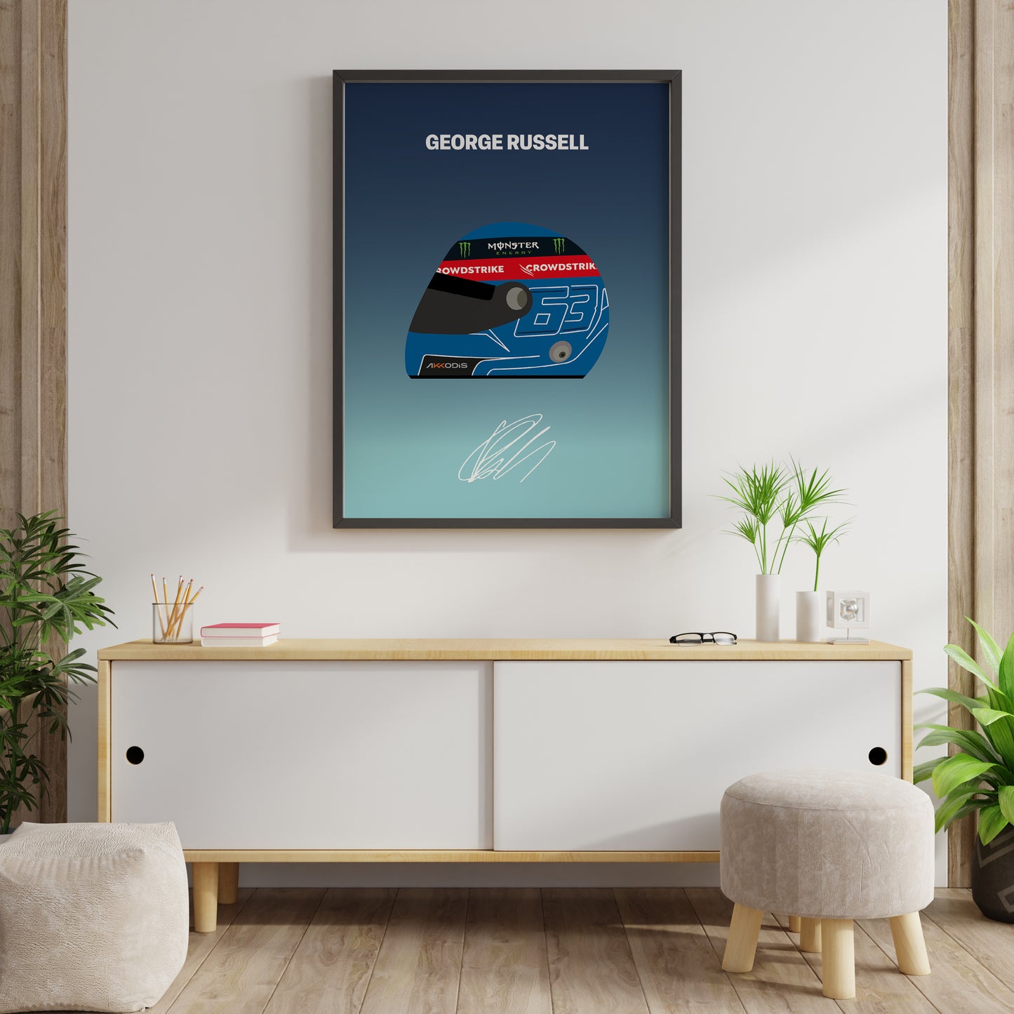George Russell F1 2022 Helmet Poster