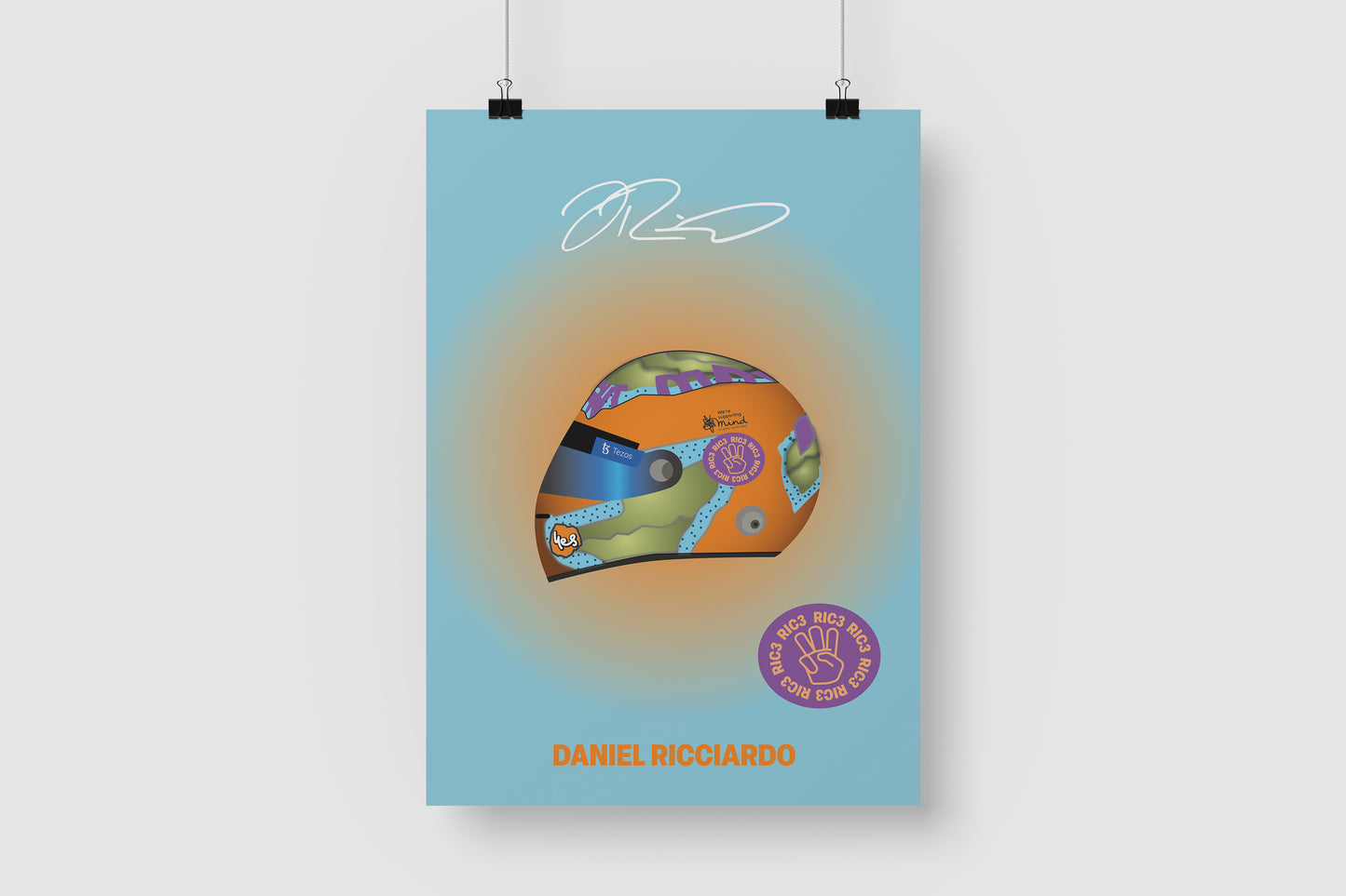 Daniel Ricciardo F1 2022 Helmet Poster