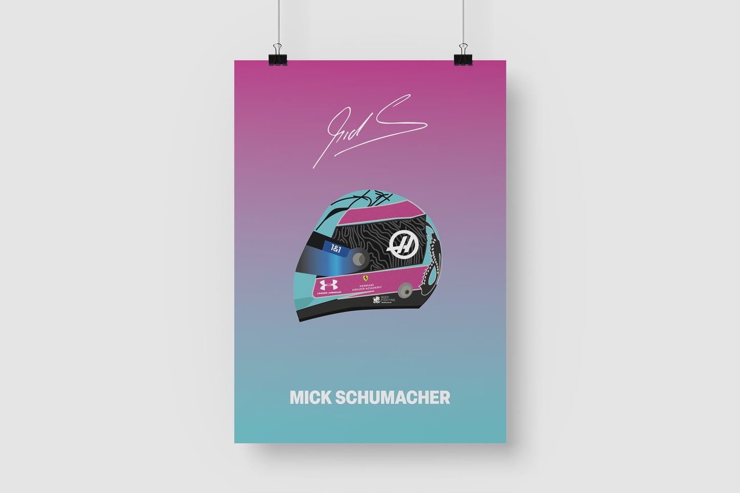 Mick Schumacher F1 2022 Helmet Poster