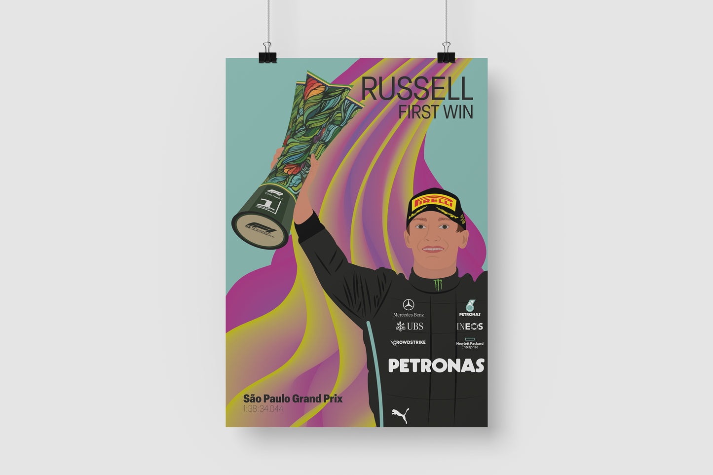 George Russell First Win Brasil 2022 Poster