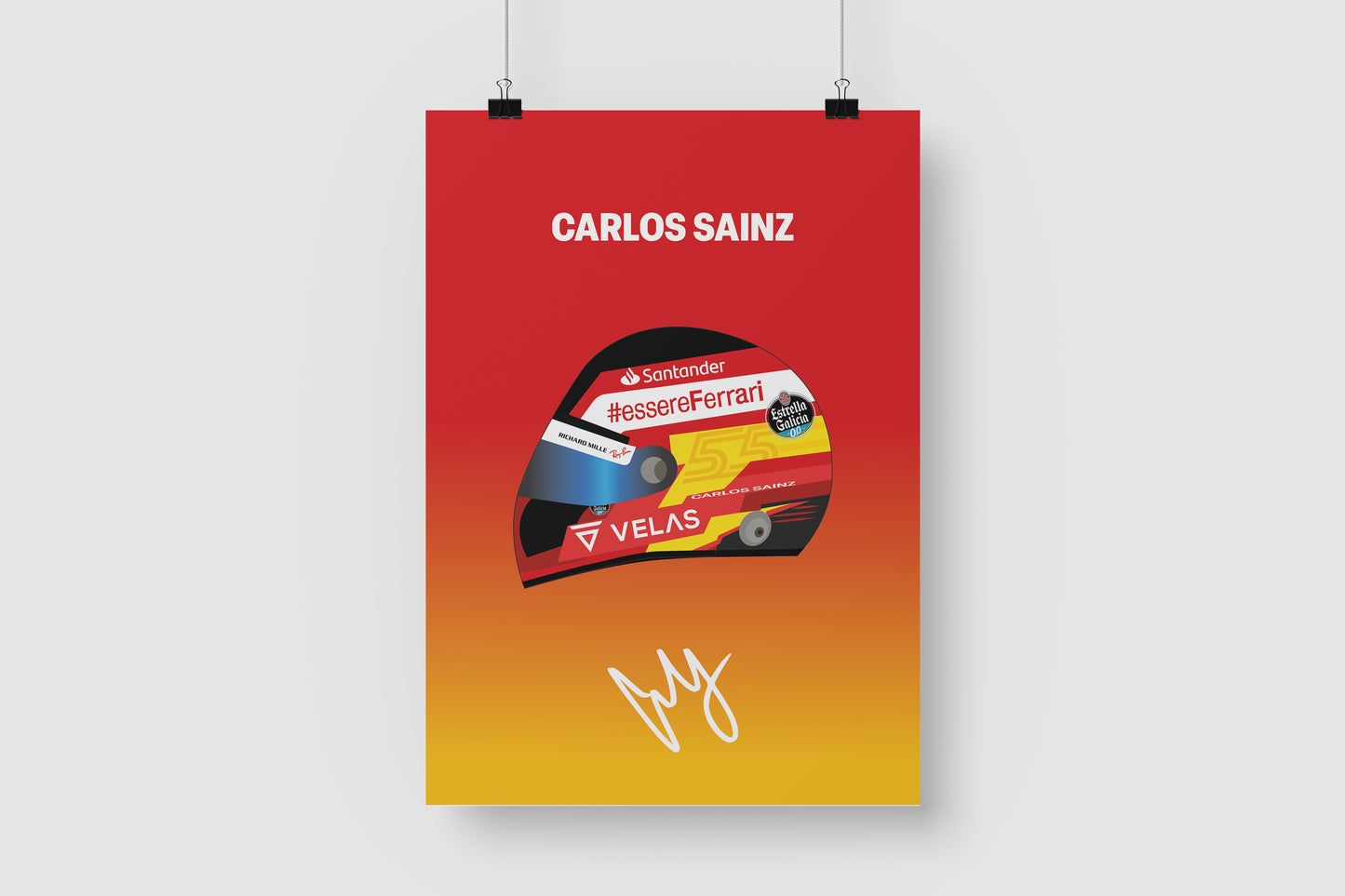 Carlos Sainz F1 2022 Helmet Poster
