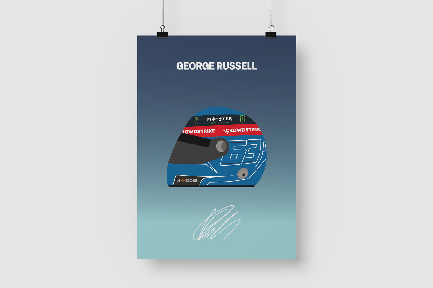 George Russell F1 2022 Helmet Poster