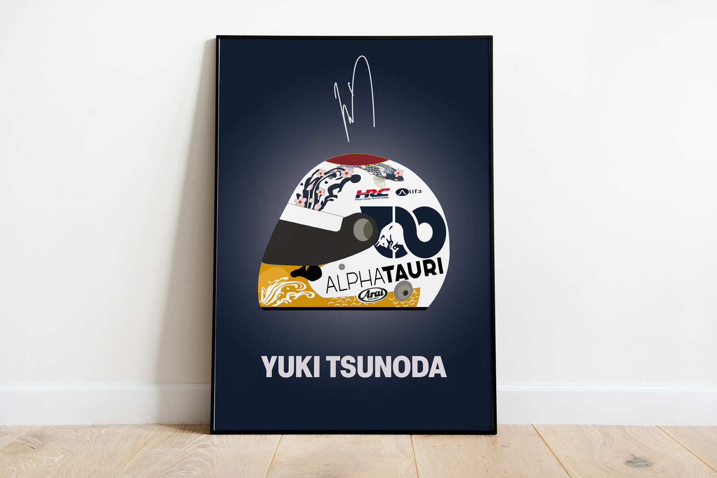 Yuki Tsunoda F1 2022 Japanese GP Helmet Poster