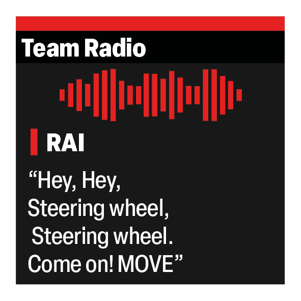 Kimi Raikkonen "Hey! Steering Wheel!" F1 Radio Message Sticker