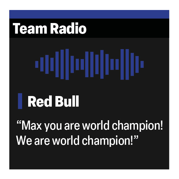 Red Bull “Max you are world champion! We are world champion!” F1 Radio Message Sticker