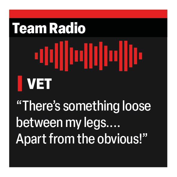 Sebastian Vettel "There's something loose between my legs... apart from the obvious" F1 Radio Message Sticker