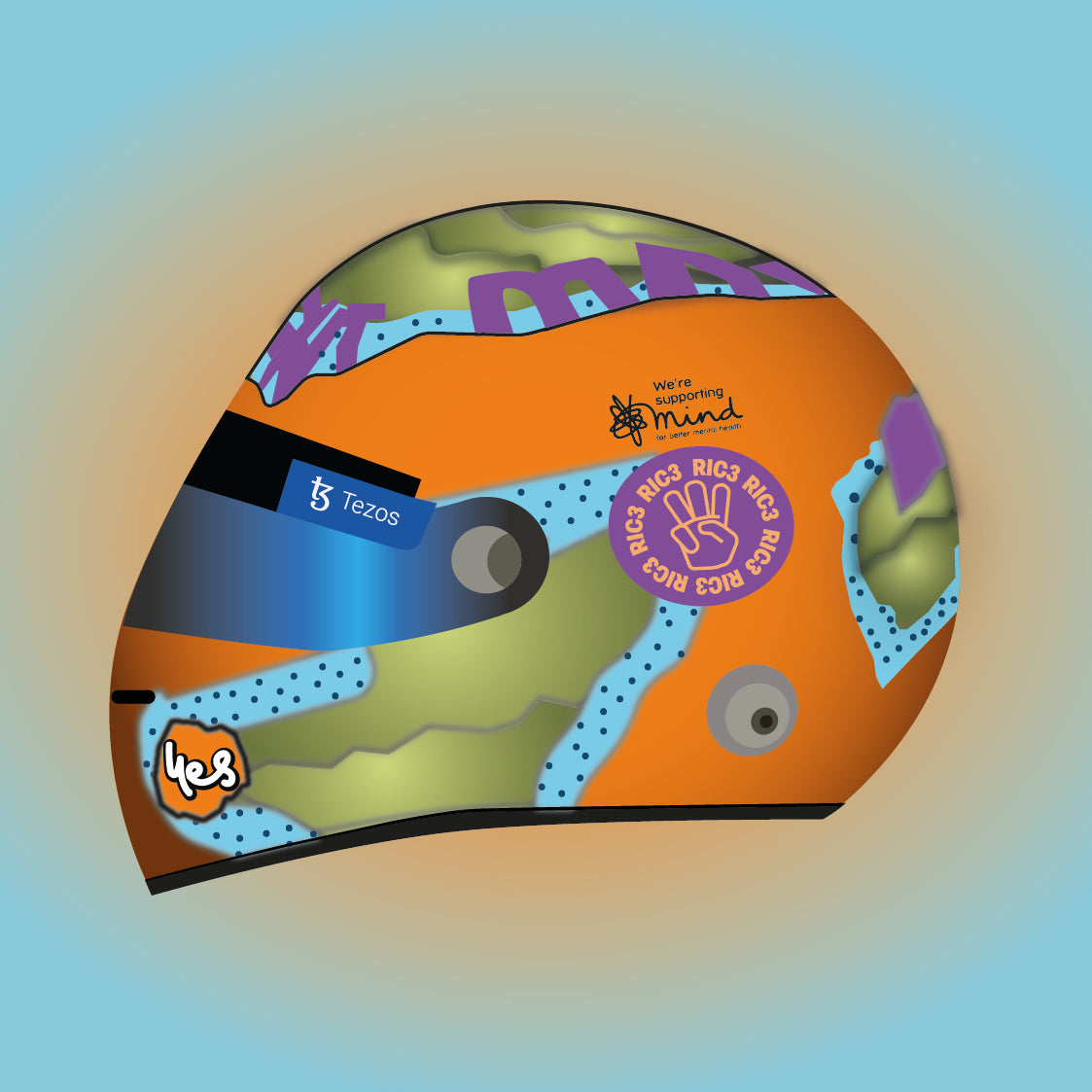 Daniel Ricciardo F1 2022 Helmet Sticker