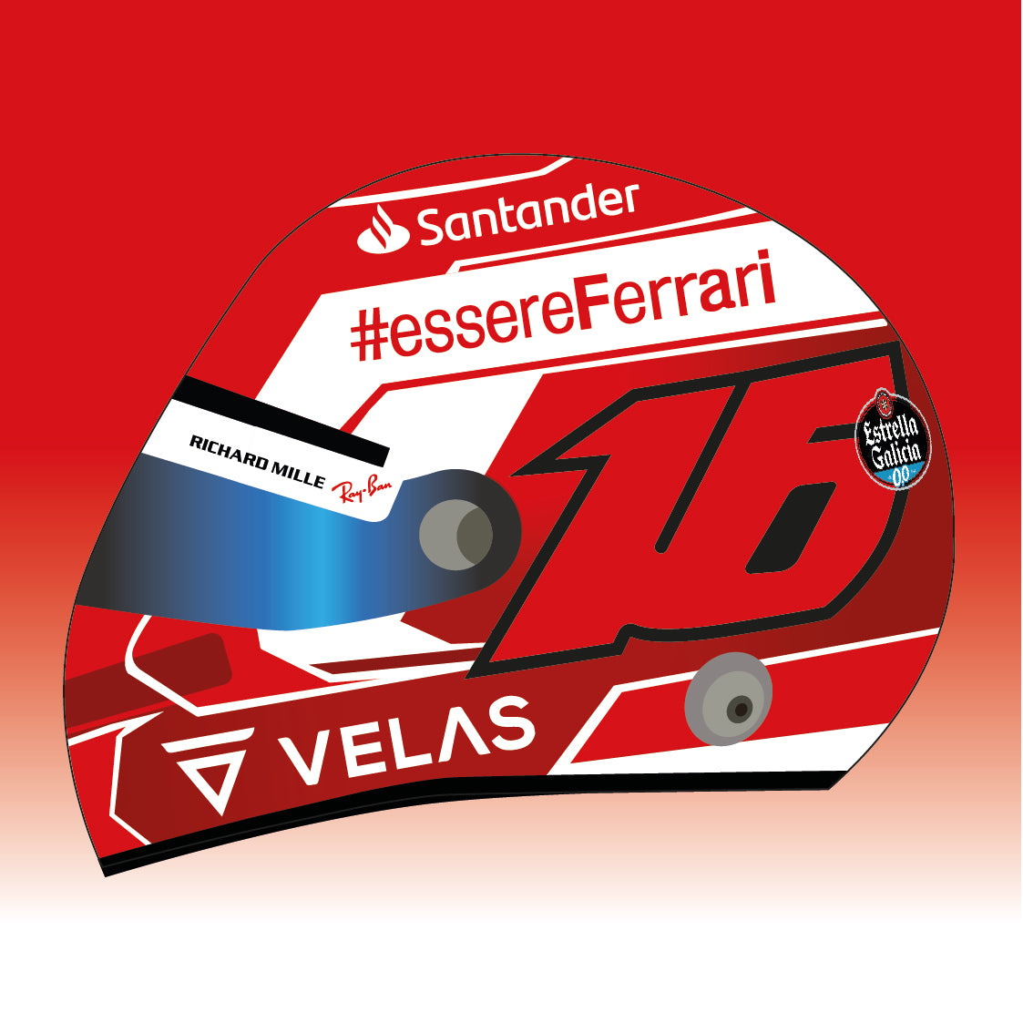Charles Leclerc F1 2022 Helmet Sticker