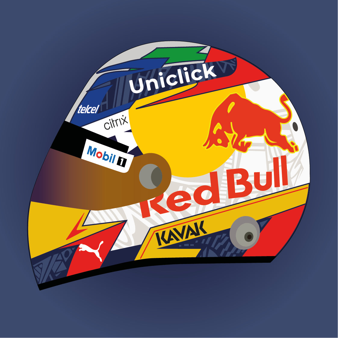 Sergio Perez F1 2022 Helmet Sticker