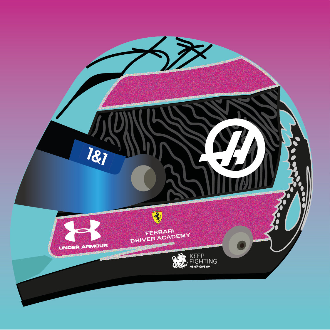 Mick Schumacher F1 2022 Helmet Sticker