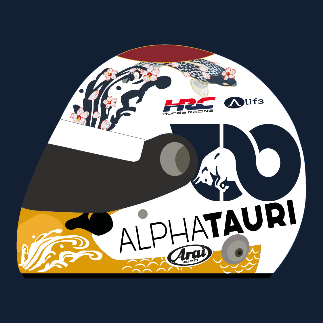 Yuki Tsunoda F1 2022 Japanese GP Helmet Sticker