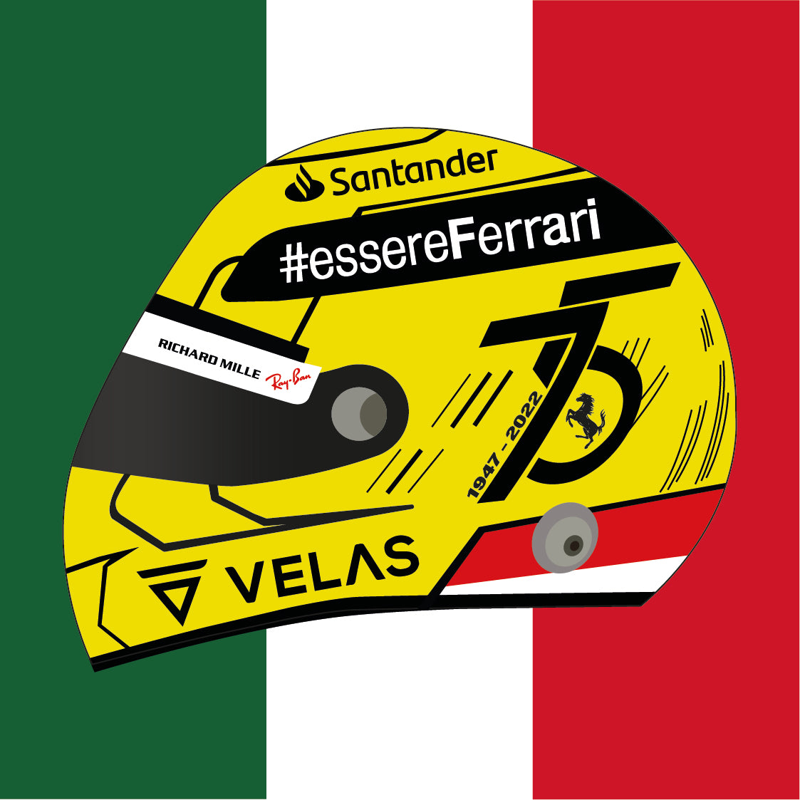 Charles Leclerc F1 2022 Monza GP Helmet Sticker