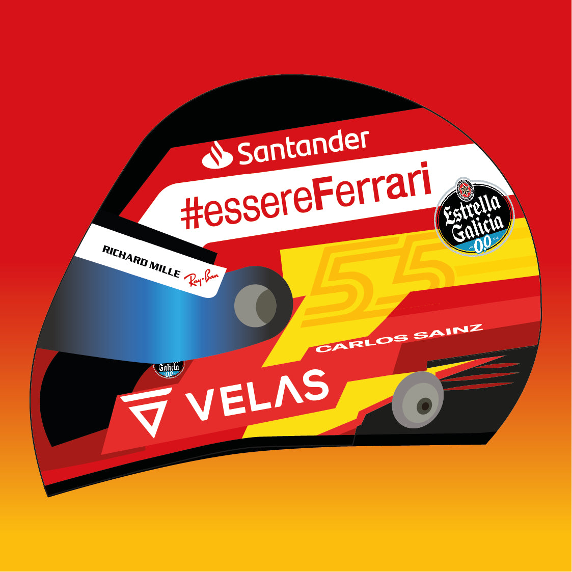 Carlos Sainz F1 2022 Helmet Sticker