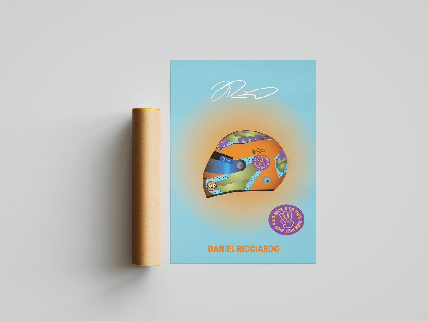 Daniel Ricciardo F1 2022 Helmet Poster