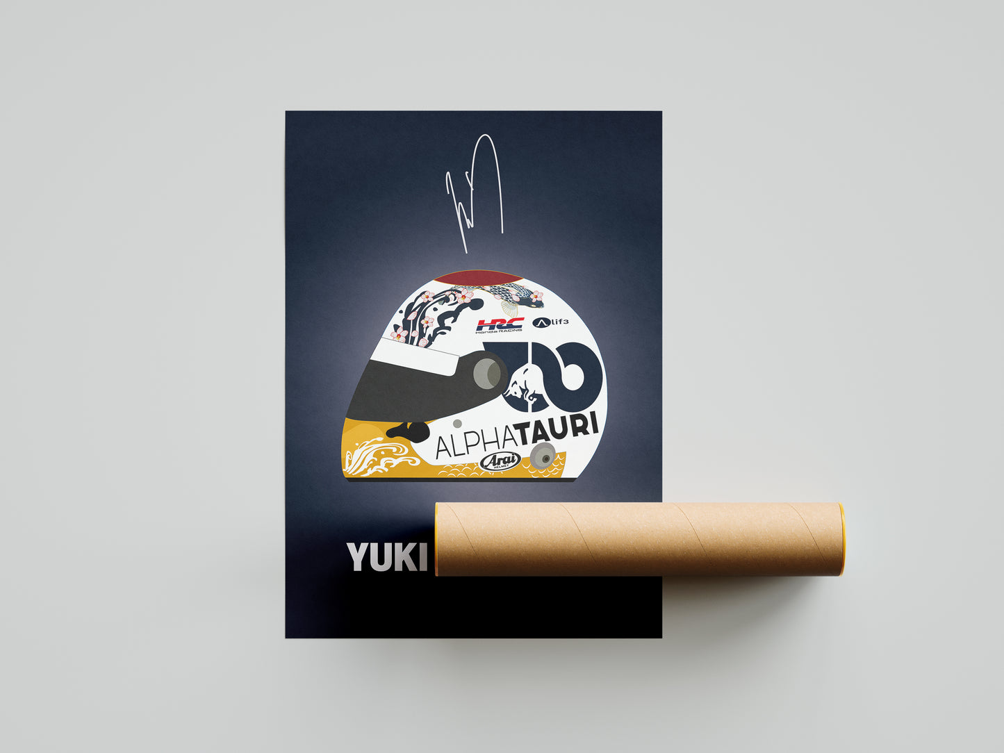 Yuki Tsunoda F1 2022 Japanese GP Helmet Poster