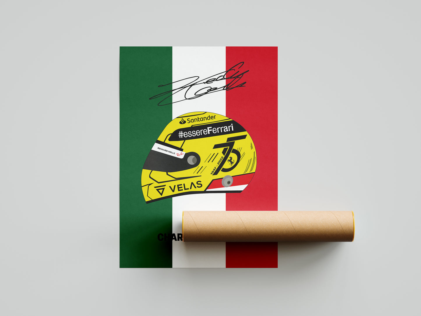 Charles Leclerc F1 2022 Monza GP Helmet Poster
