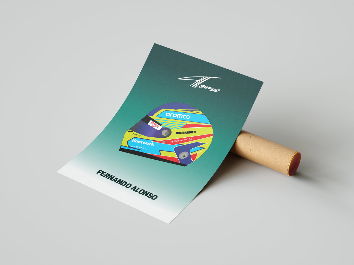 Fernando Alonso F1 2023 Helmet Poster