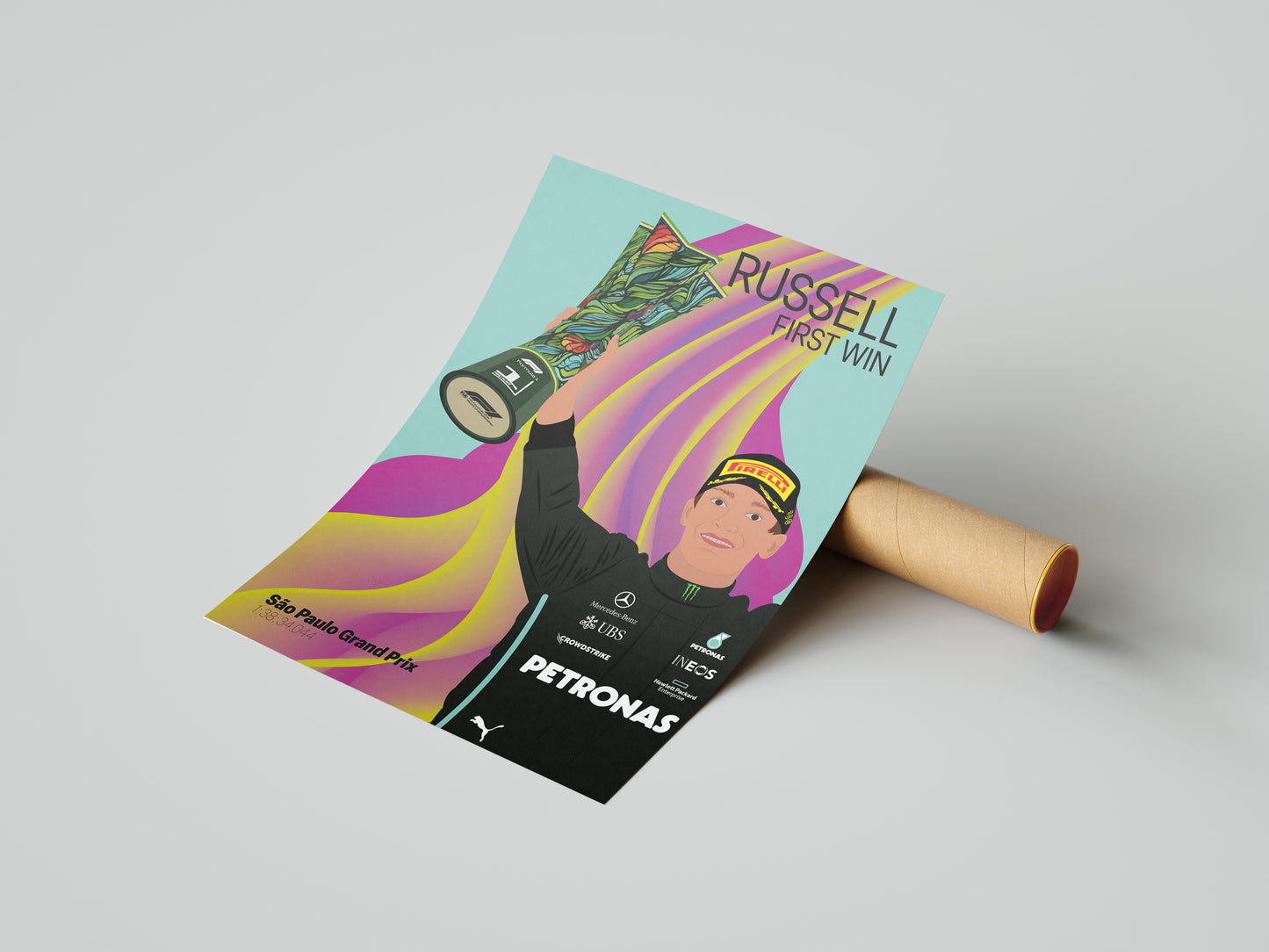 George Russell First Win Brasil 2022 Poster