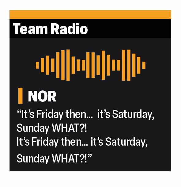 Lando Norris "It's Friday Then..." F1 Radio Message Sticker