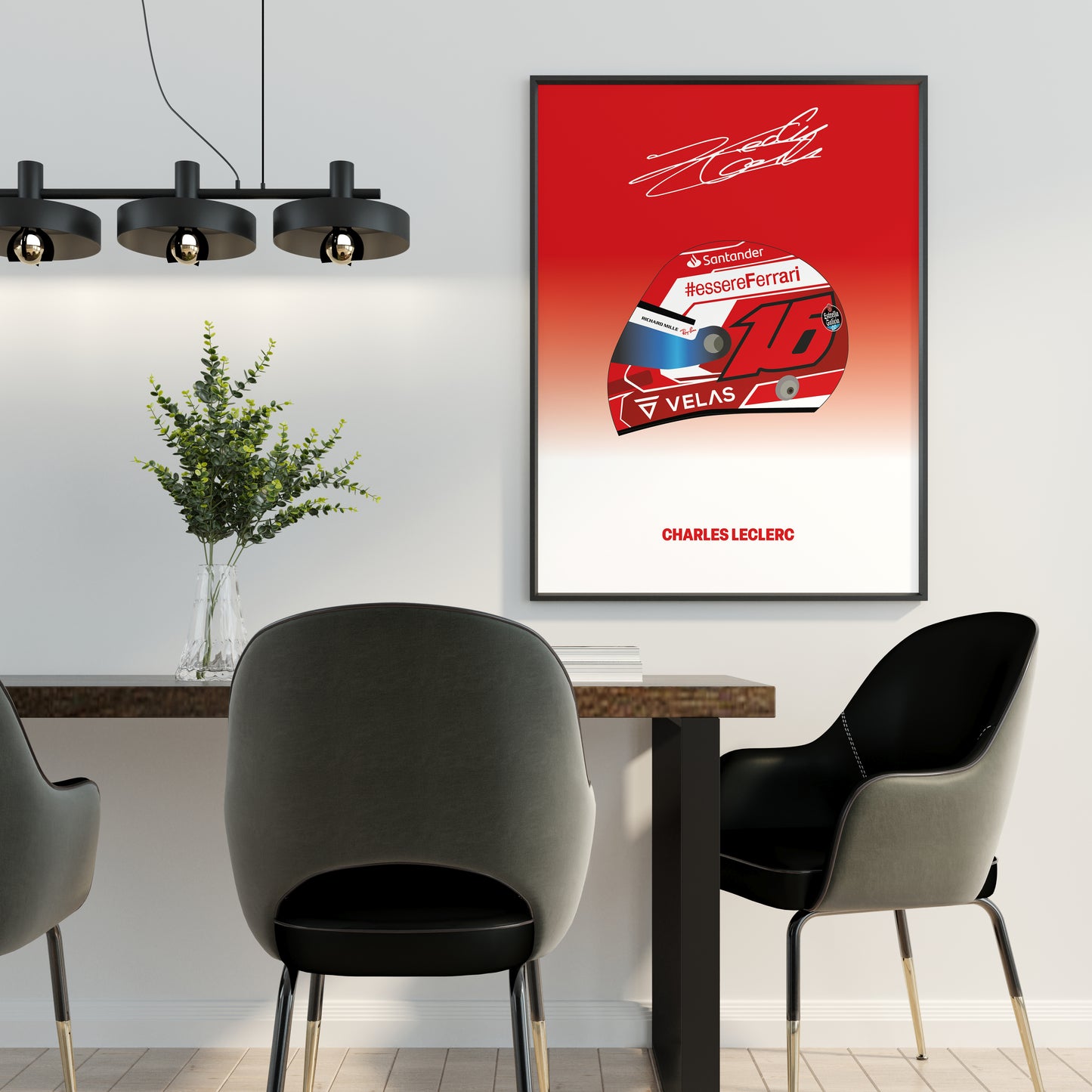 Charles Leclerc F1 2022 Helmet Poster