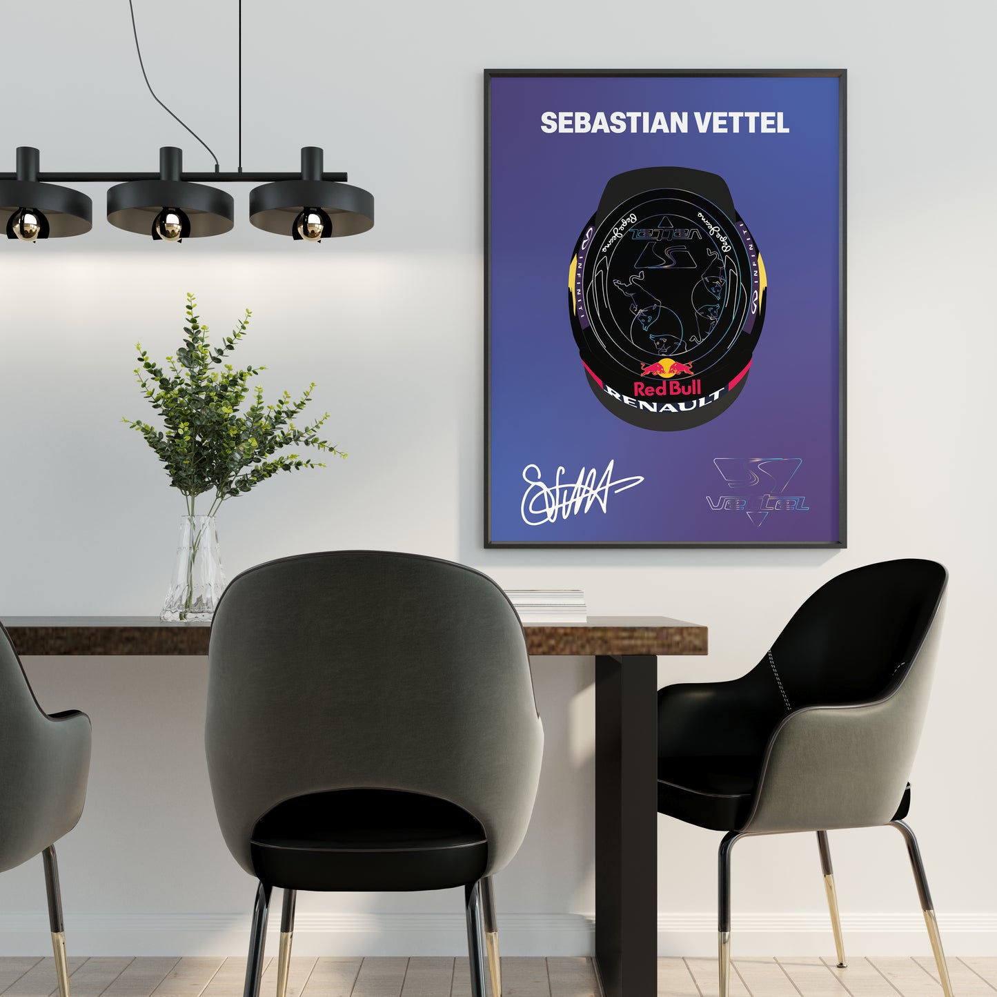 Sebastian Vettel F1 2013 Helmet Poster