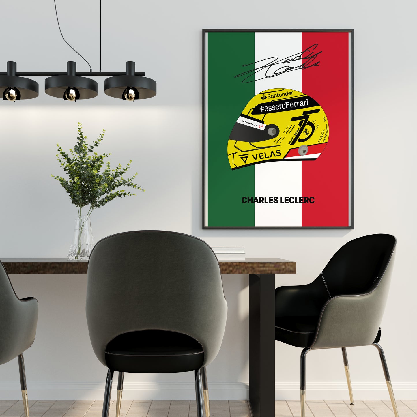 Charles Leclerc F1 2022 Monza GP Helmet Poster