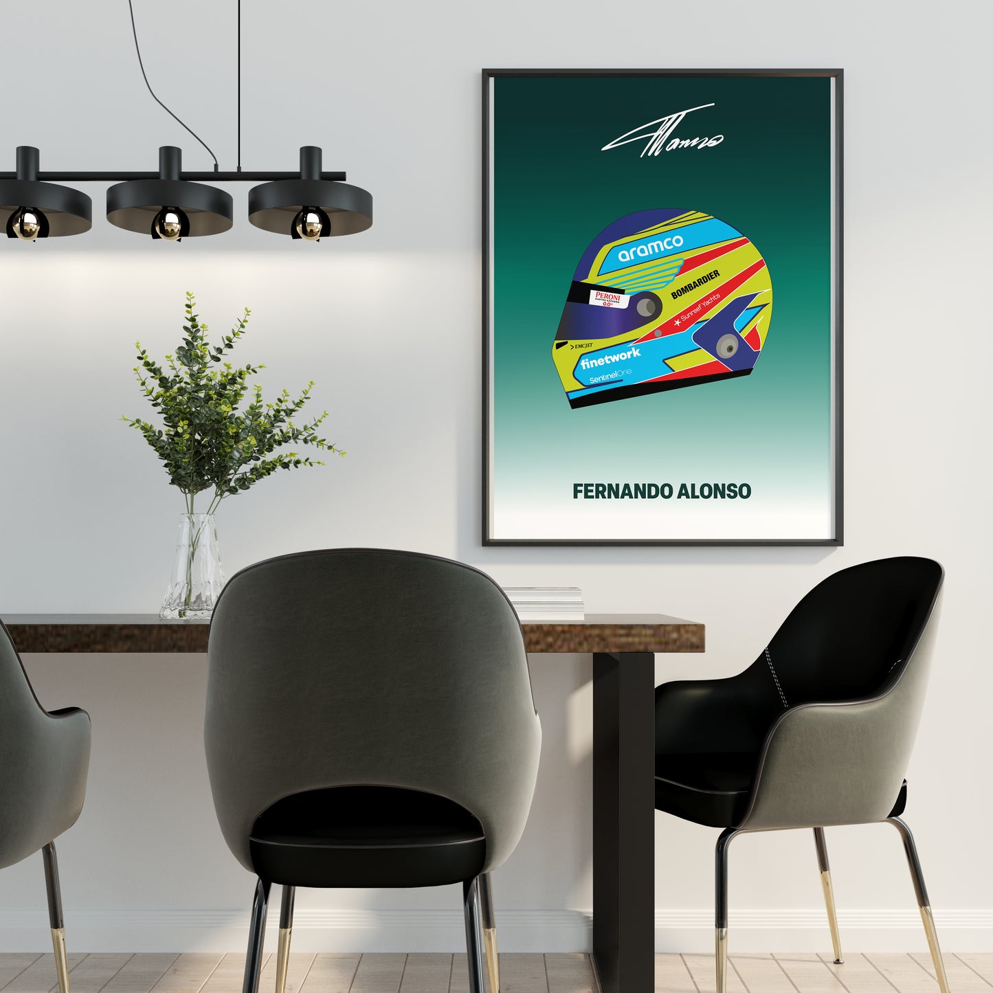 Fernando Alonso F1 2023 Helmet Poster