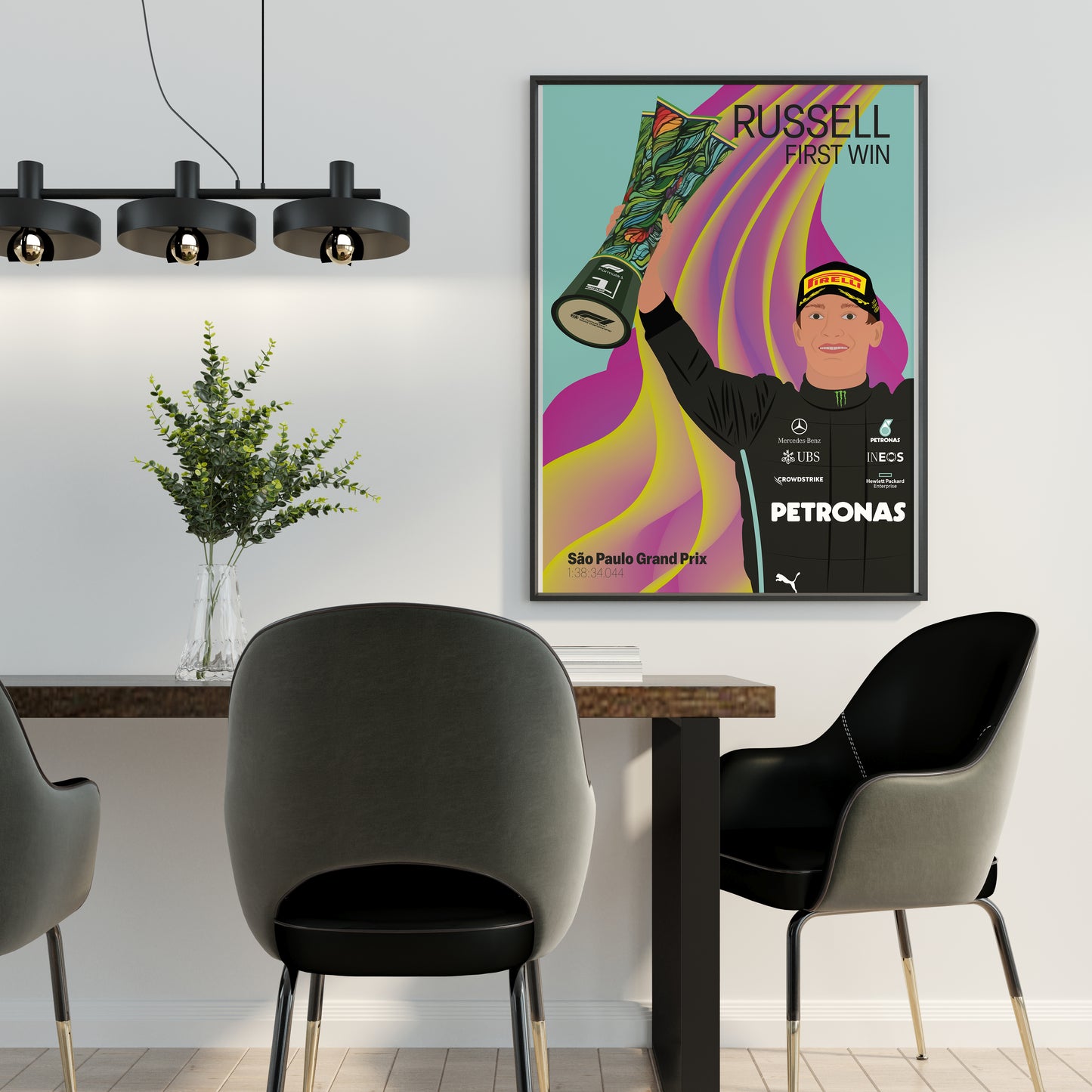 George Russell First Win Brasil 2022 Poster