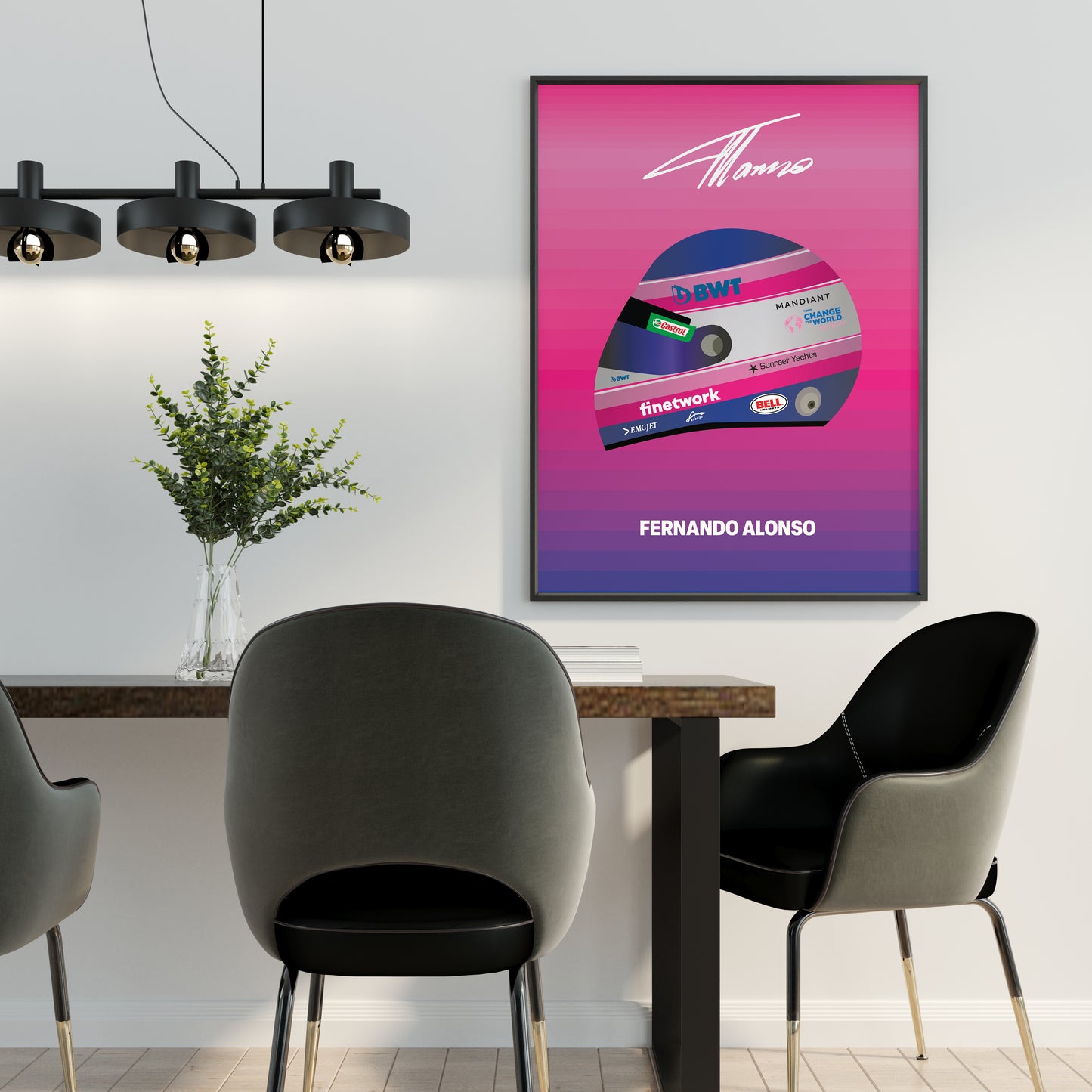 Fernando Alonso F1 2022 Helmet Poster