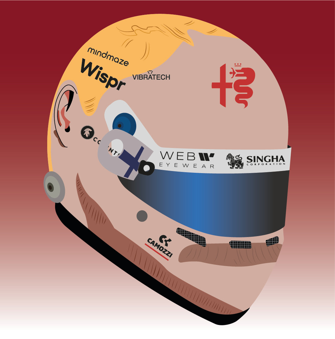 Valtteri Bottas F1 2023 Helmet Sticker