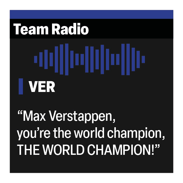 Max Verstappen "You're the world champion!" F1 Radio Message Sticker