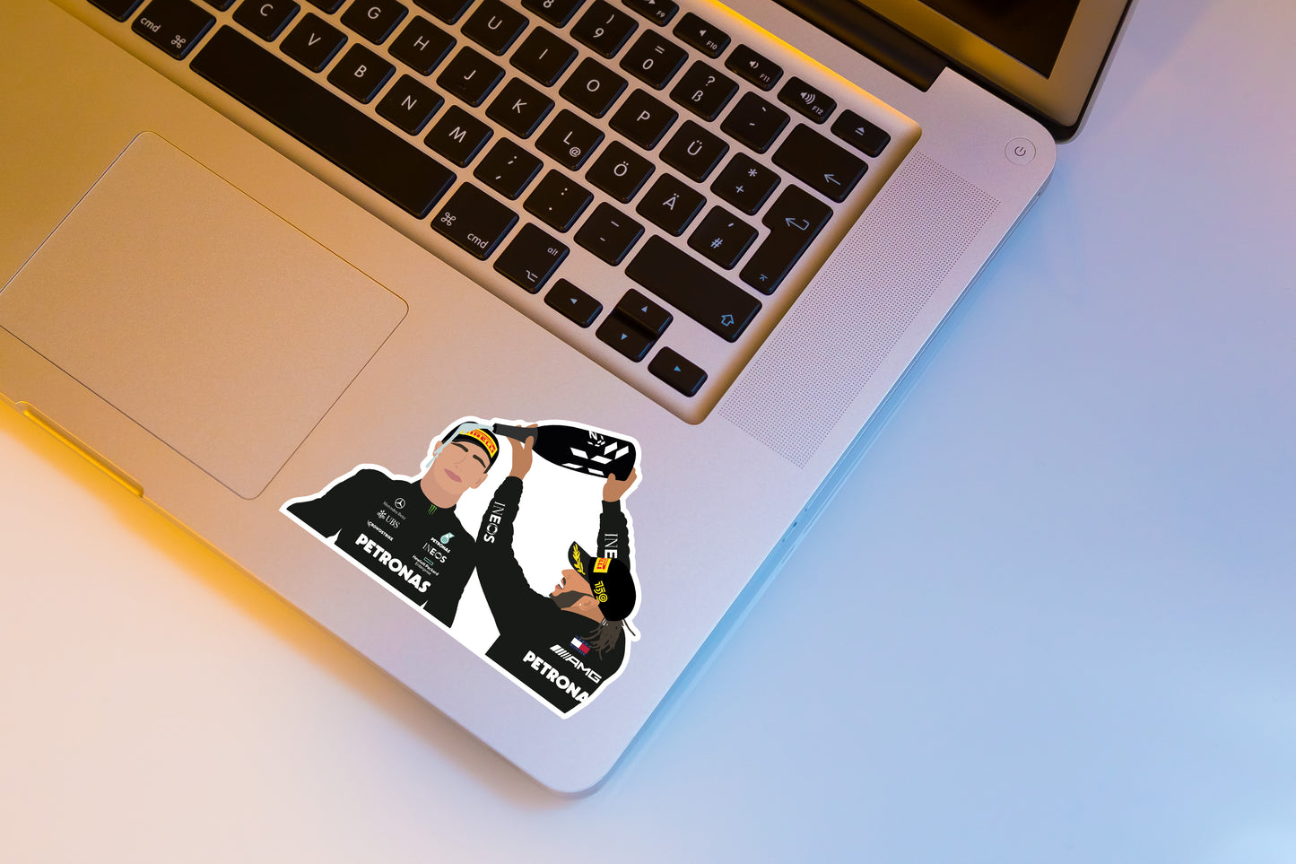 George Russel & Lewis Hamilton Podium Illustration Sticker